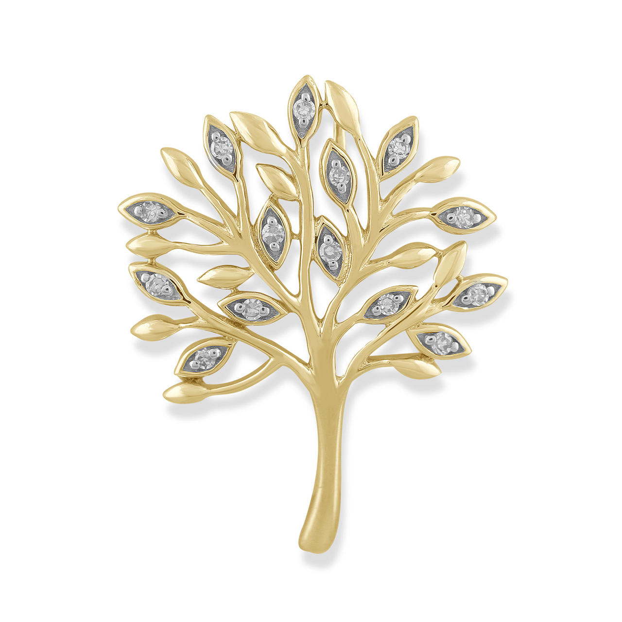 9Ct Yellow Gold Diamond Tree Of Life Pendant | PALMERSTON JEWELLERS ...