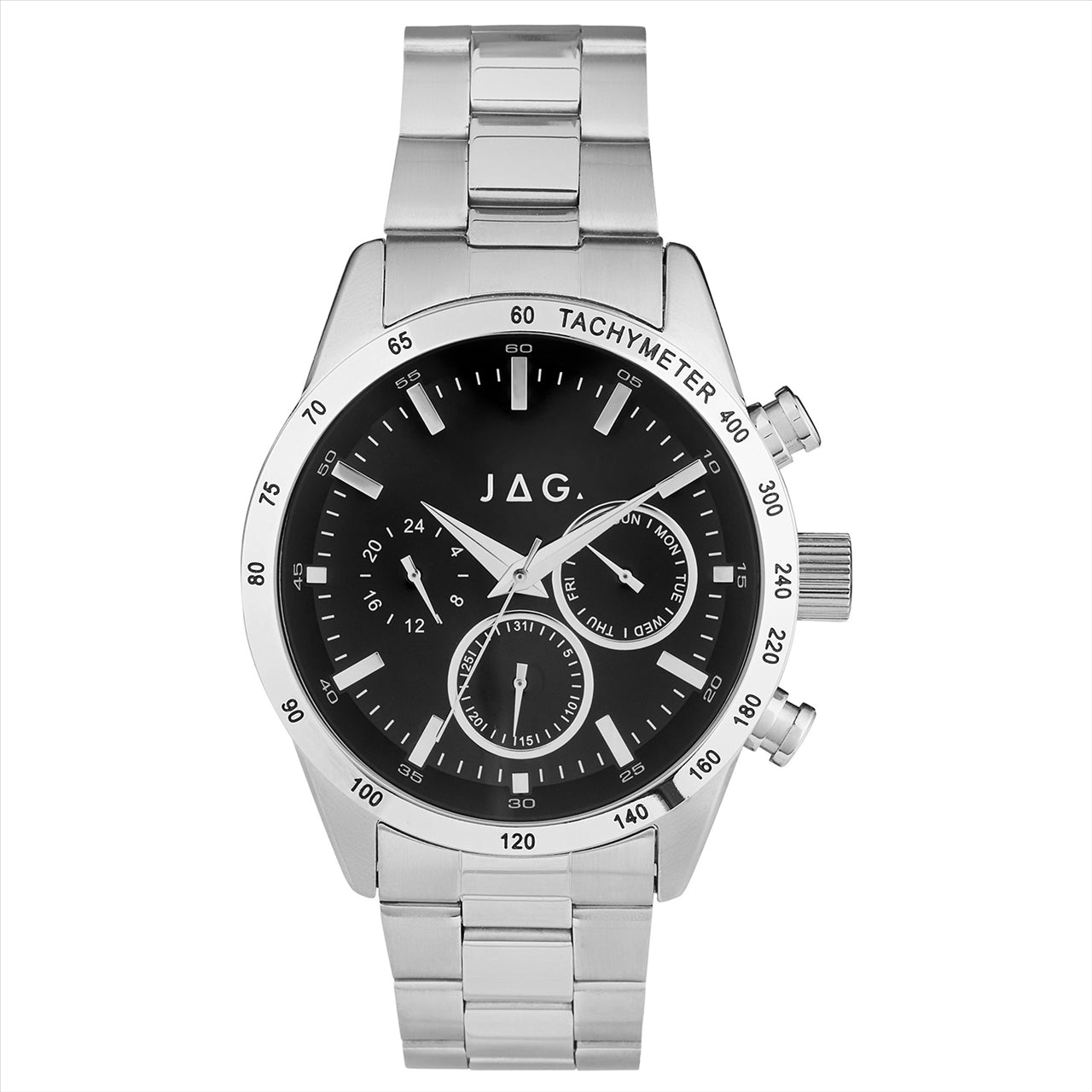 Jag Alain Black Dial Stainless Steel B/Let Mens Watch PALMERSTON