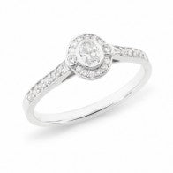 18Ct Oval Diamond Halo Ring