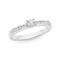 9Ct White Gold Diamond Engangment Ring