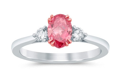 18 Ct White Gold Lab Grown Pink Diamonds 0.75Ct Pink & 0.25Ct White Diamond Ring