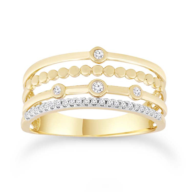 9Ct Yellow Gold Diamond Dress Ring