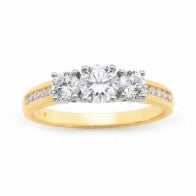 18Ct Three Stone Diamond Ring