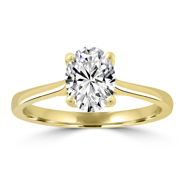 18Ct Yellow Gold 1.00Ct F Vs2 Oval Lab Grown Diamond Ring