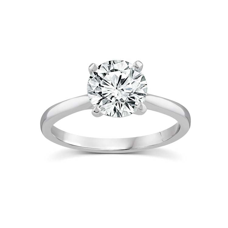 18Ct White Gold 1.50Ct F Vs2 Round Lab Grwon Diamond Ring