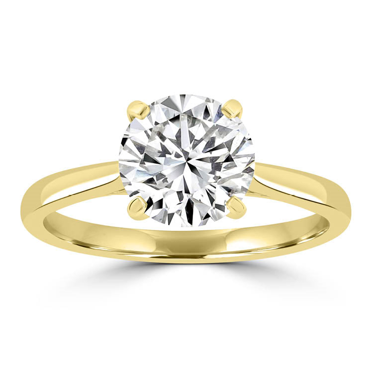 18Ct Yellow Gold 2.00Ct F Vs2 Round Lab Grown Diamond Ring