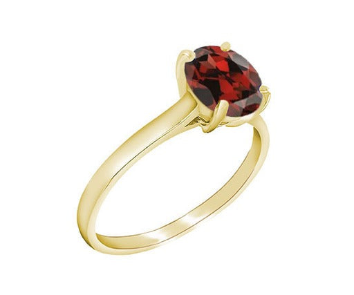 9Carat Yellow Gold Garnet Ring ( January ) Birthstone