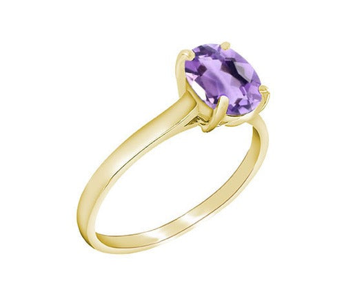 9Ct Yellow Gold Pink Amethyst Rose De France Ring (June ) Birthstone