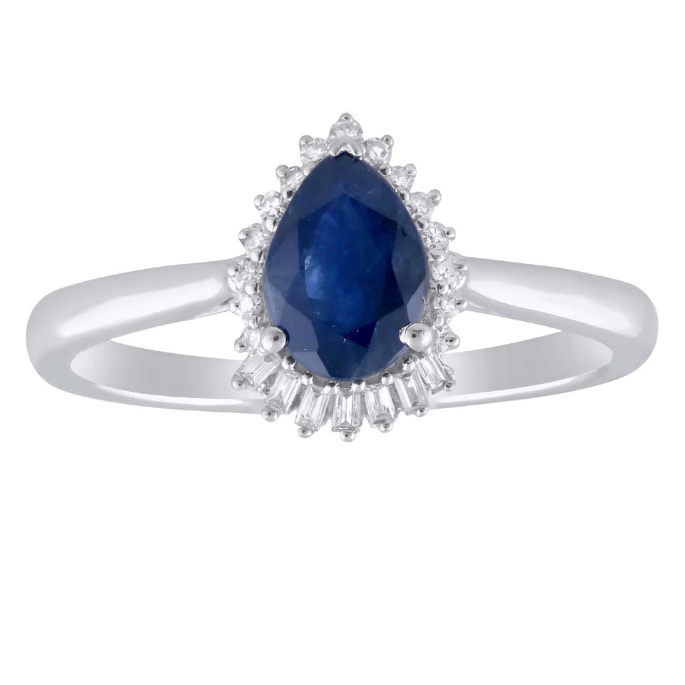 9K Whte Gold 0.08Ct Hi I1 Dia Sapphire Ring