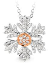 9Ct Diamond Snowflake Necklace