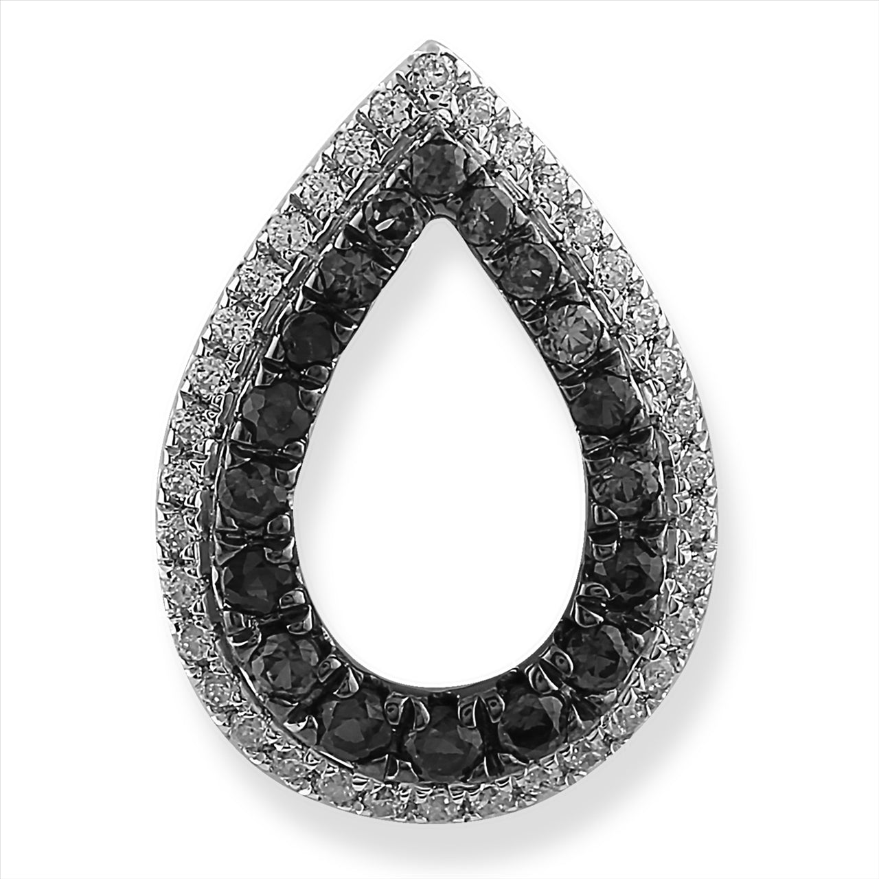 9Ct White Gold 0.27Ct Black & White Diamond Pendant