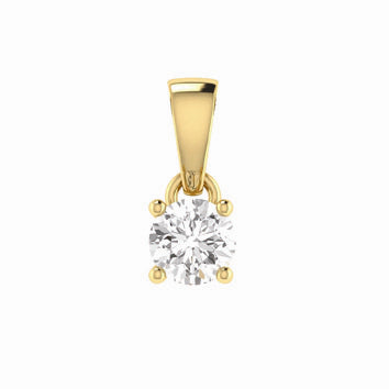 9Ct Yellow Gold 0.20Ct Gh Colour I1 Clarity Four Claw Pendant