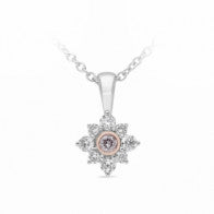 9Ct White Gold D4 Pink Diamond Pendant