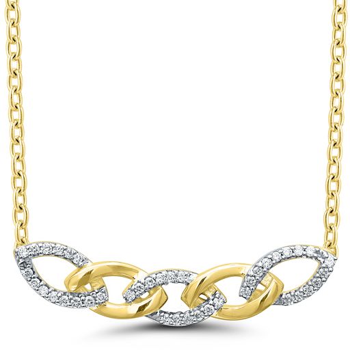 9Ct Yellow Gold Diamond Necklace