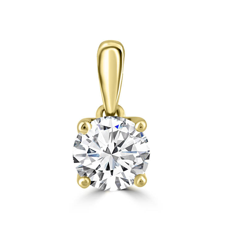 18Ct Yellow Gold 1.00Ct F Vs2 Round Lab Grown Diamond Pendant