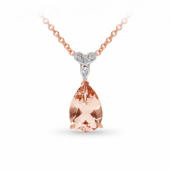 9Ct Rose Gold Morganite & Diamond