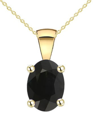 9Ct Yellow Gold Black Sapphire Pendant (September )