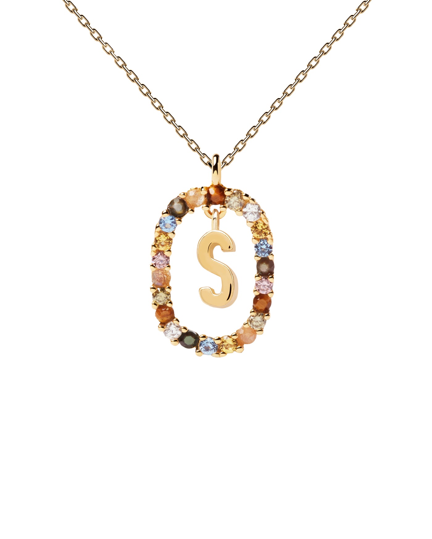 Pd Paola Natural Stones Letter S Necklace