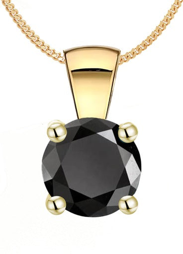 9Ct Yellow Gold Black Sapphire Pendant