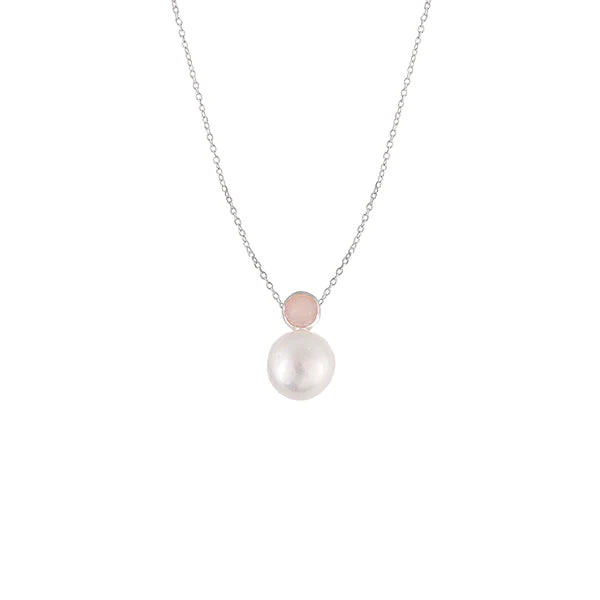Bianc Urchin Rp S/S Fwp Pink Opal Necklace 42Cm+5Cm Ext