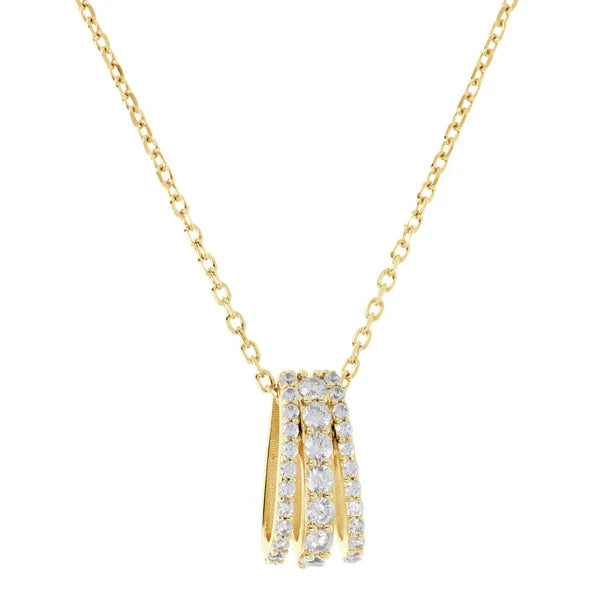 #4 Golden Three Strands Cz Necklace