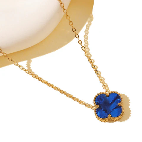 Sr Stainless Steel Clover Necklace- New Blue