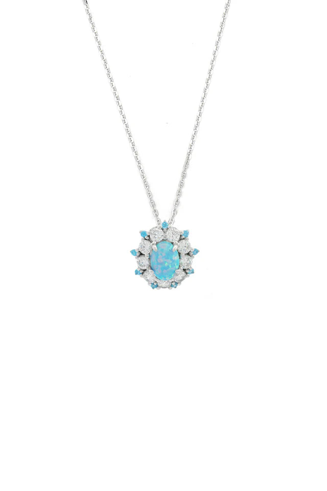 Opal Glow Barangaroo Blue Created Opal Pendant