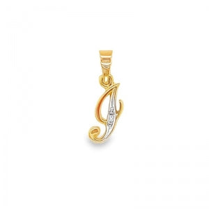 9 Carat Yellow Gold Diamond Initial Pendant ( I )