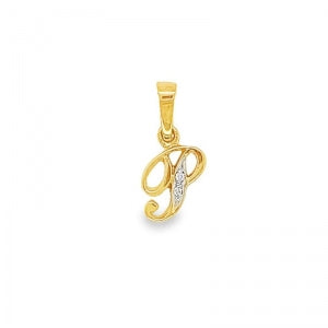 9 Carat Yellow Gold Diamond Initial Pendant ( P )