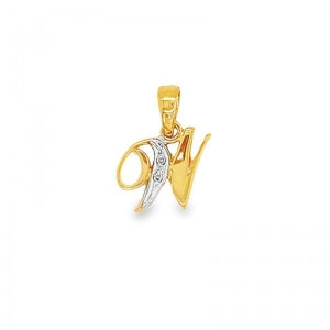 9 Carat Yellow Gold Diamond Initial Pendant (W )