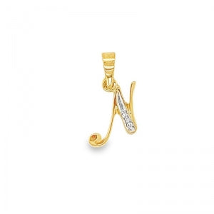 9Carat Yellow Gold Diamond Initial Pendant N