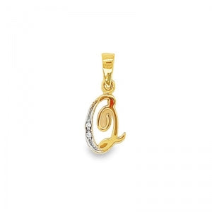 9 Carat Yellow Gold Diamond Initial Pendant Q