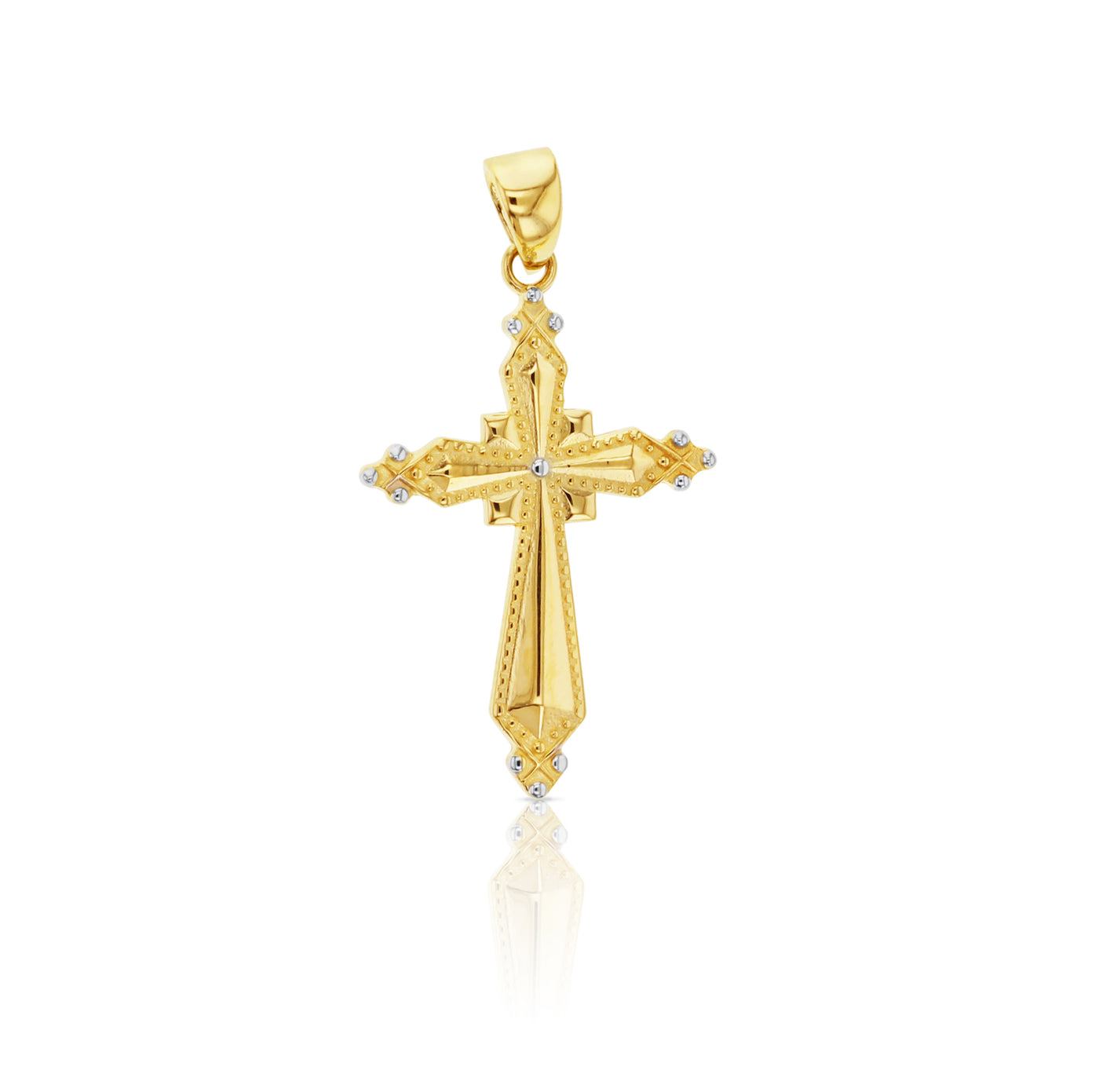 9Carat Yellow Gold And White Gold Fancy Cross