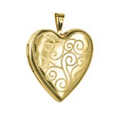 9 Carat Yellow Gold 20Mm All Over Scroll Heart Locket