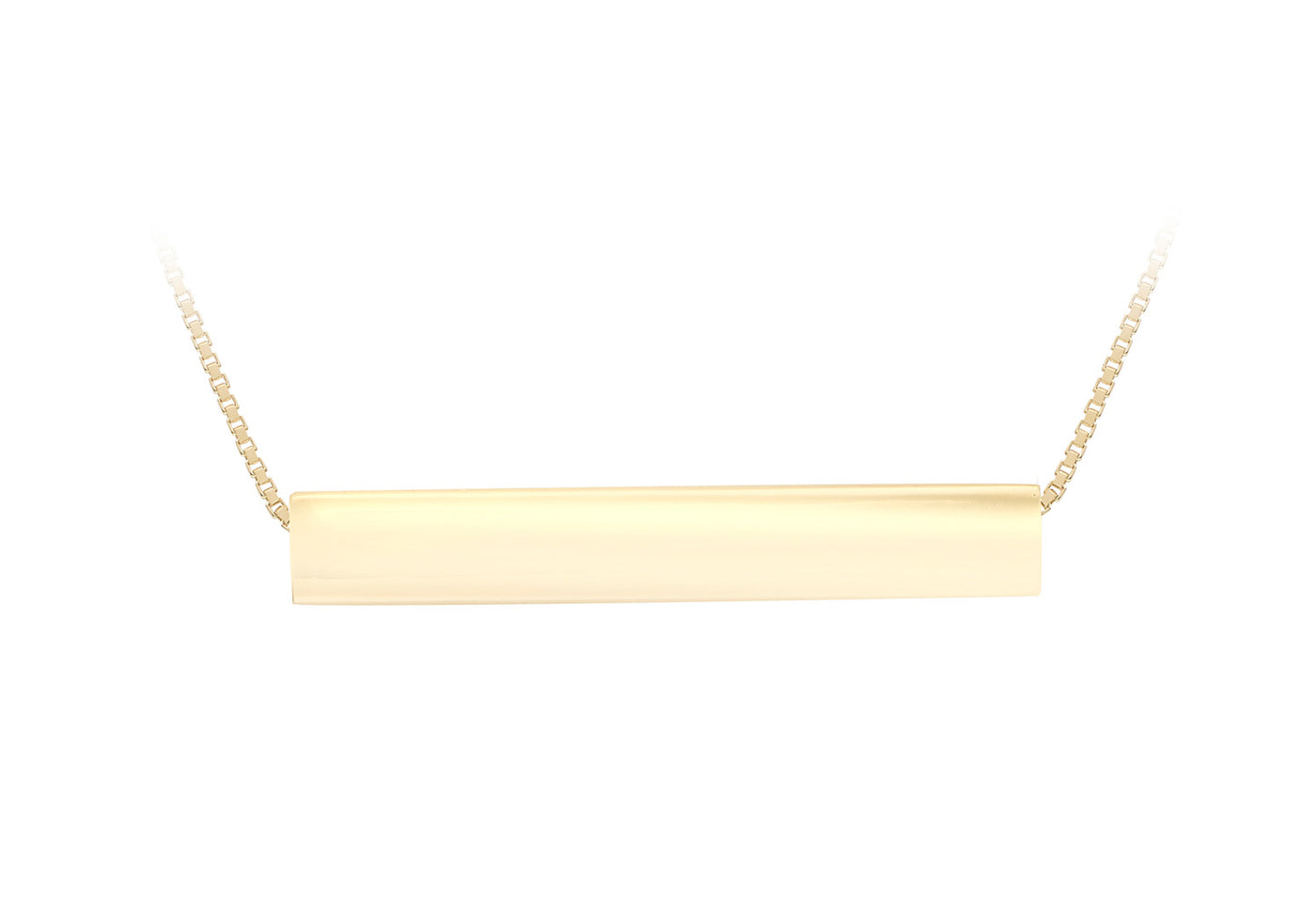 9Ct Yellow Gold Hollow Bar Necklet Xmas