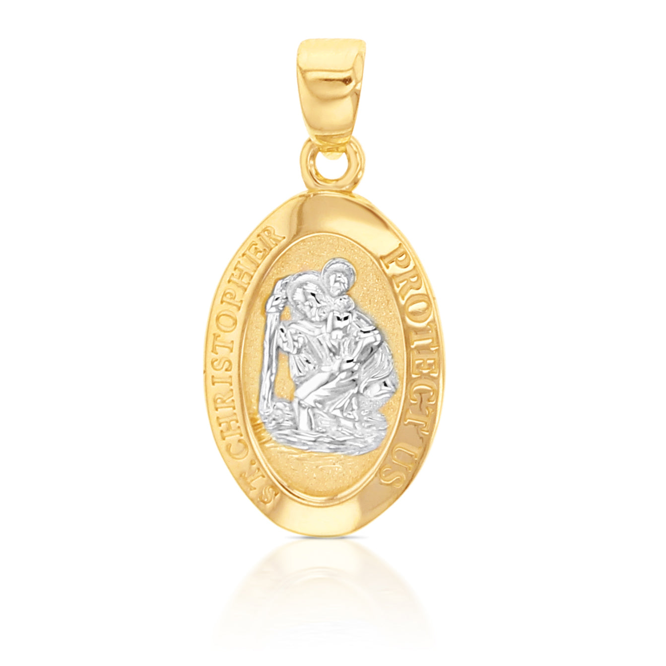 9Carat Two Tone Gold St Christopher Medallion