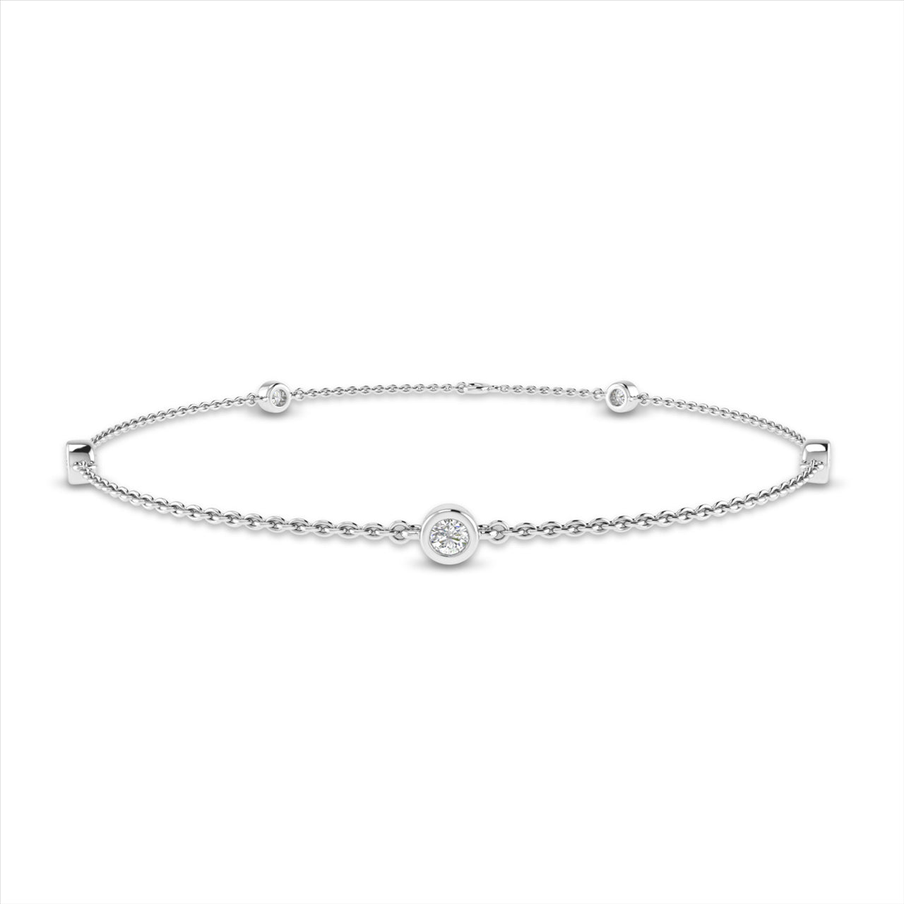 9Ct White Gold 0.25Ct Diamond Bracelet