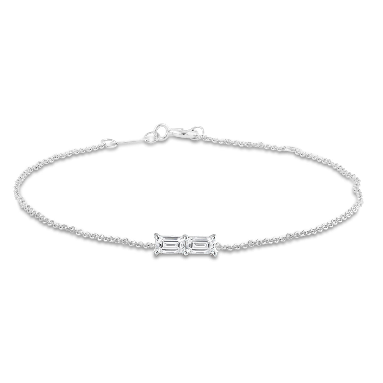 9K Whte Gold 0.05Ct Hi I1 Diamond Bracelet 17+2Cm Xmas23 0609