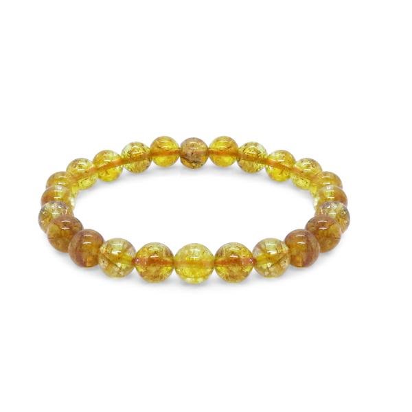 Citrine Gemstone Elastic Ball Bracelet