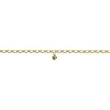 9 Carat Yellow Gold Oval Figaro Anklet With A Dagling Heart