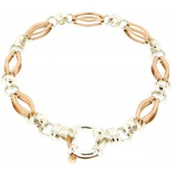 9Carat Yellow Gold Sterling Silver Fancy Bracelet