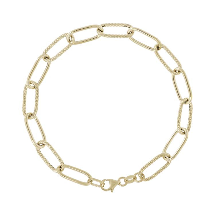 9Ct Yellow Gold Oval Link 19Cm Bracelet