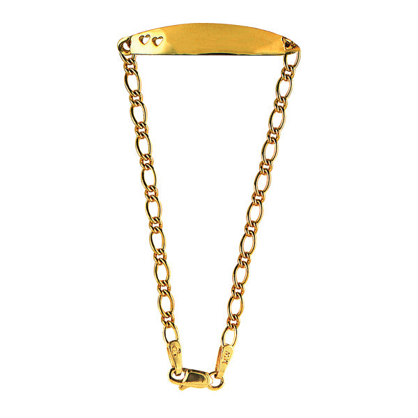 9CT BABY ID BRACELET 2 CUT-OUT HEARTS