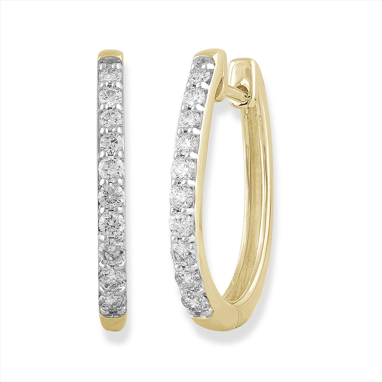 9Ct Yellow Gold 0.50Ct Diamond Huggies