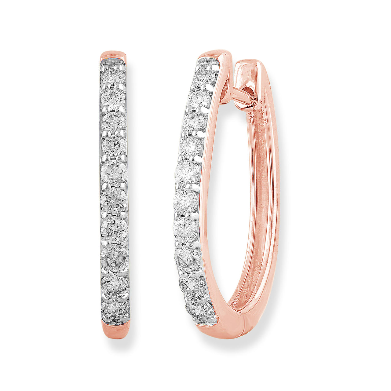 9Ct Rose Gold 0.50Ct Diamond Huggies