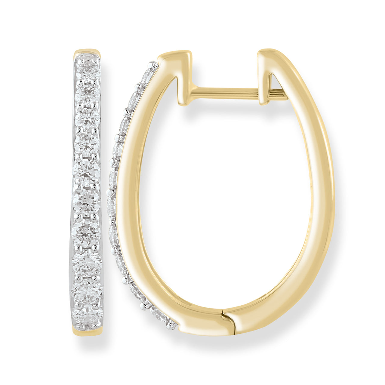 9Ct Yellow Gold 0.75Ct Diamond Huggies