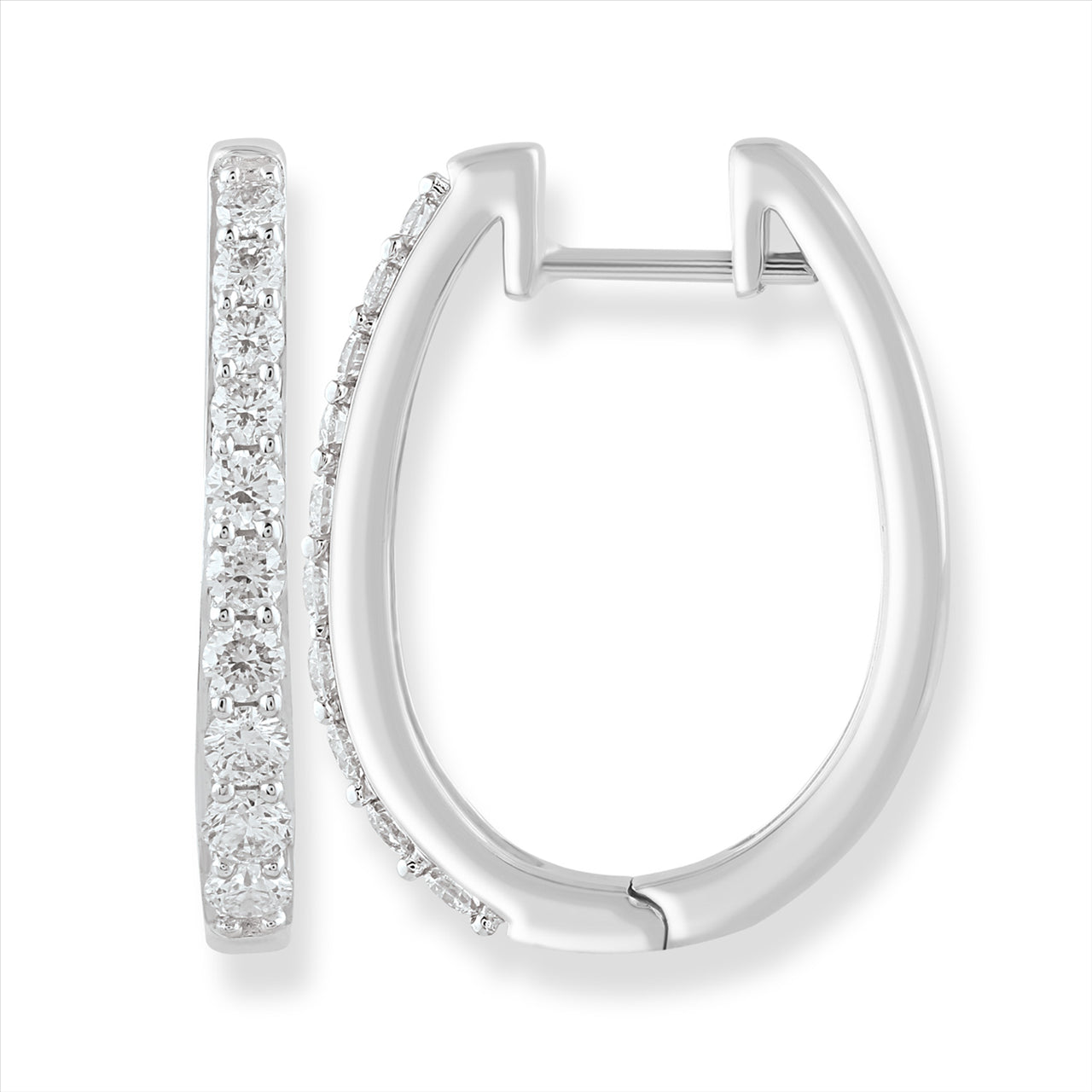 9Ct White Gold 0.75Ct Diamond Huggies