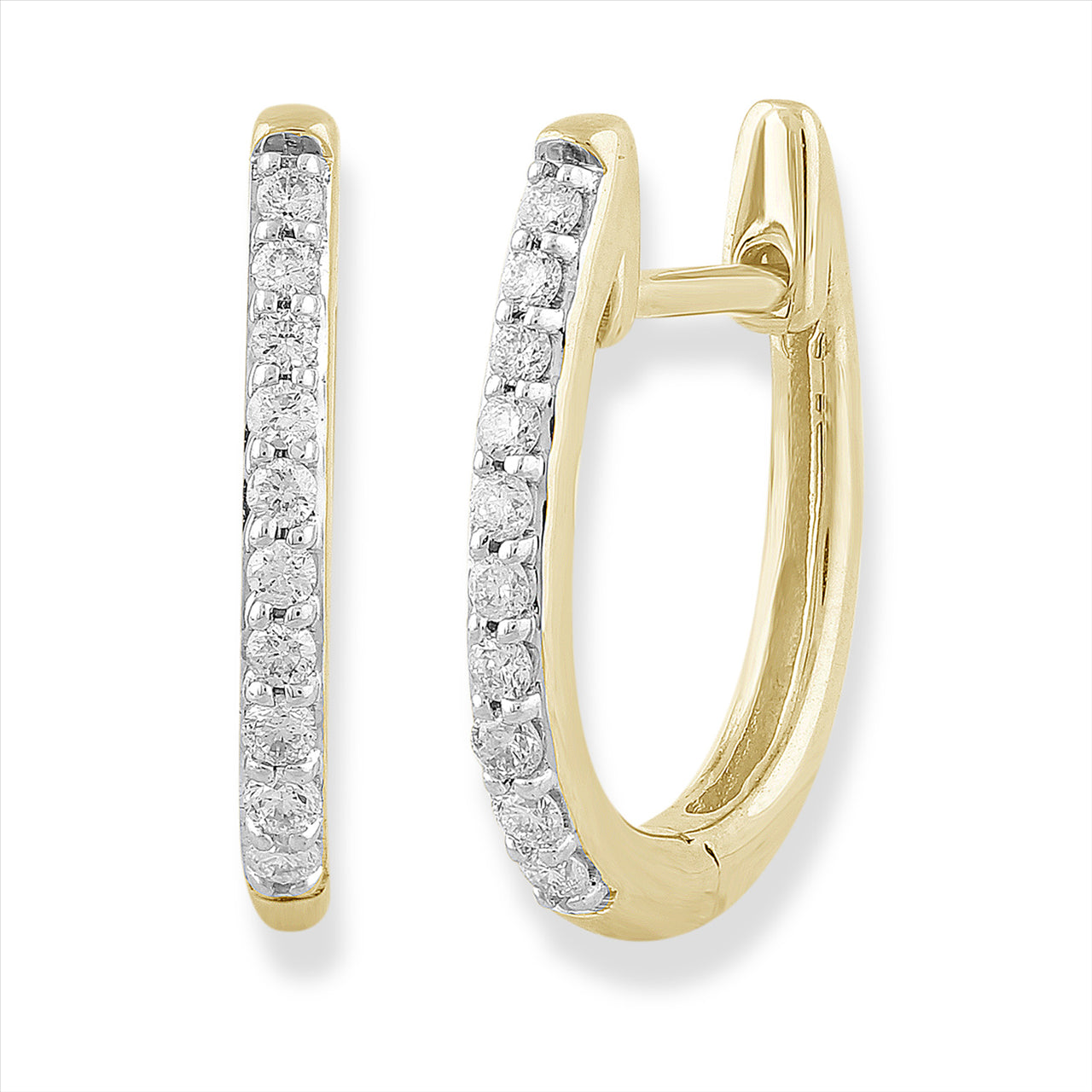 9Ct Yellow 0.15Ct Diamond Huggies