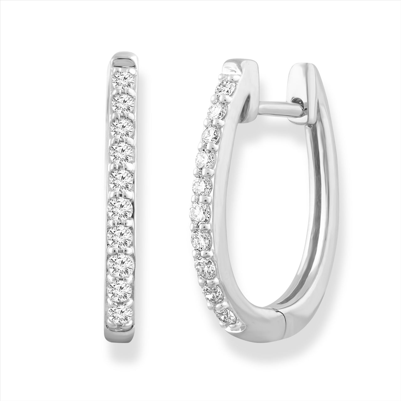 9Ct White Gold 0.25Ct Diamond Huggies