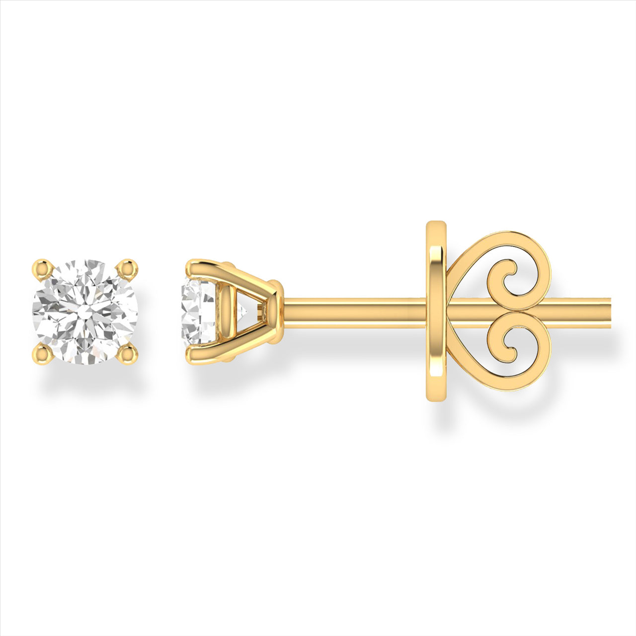 9Ct Yellow Gold 0.25Ct 4Claw Diamond Studs Xmas23 0602